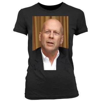 Bruce Willis Women's Junior Cut Crewneck T-Shirt