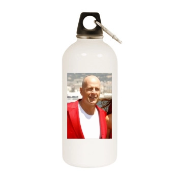 Bruce Willis White Water Bottle With Carabiner