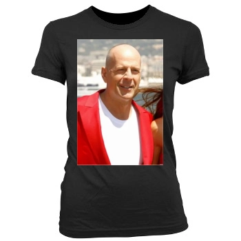 Bruce Willis Women's Junior Cut Crewneck T-Shirt