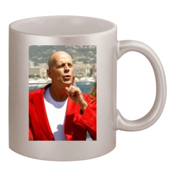 Bruce Willis 11oz Metallic Silver Mug