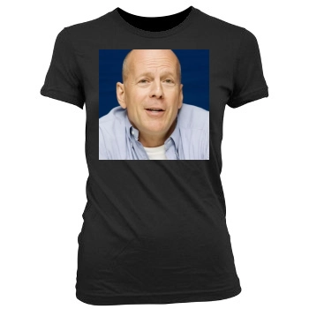 Bruce Willis Women's Junior Cut Crewneck T-Shirt