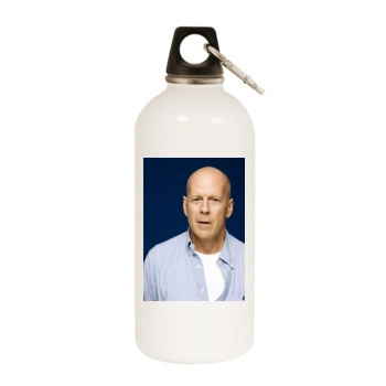 Bruce Willis White Water Bottle With Carabiner