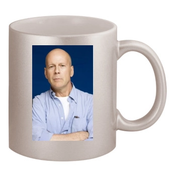 Bruce Willis 11oz Metallic Silver Mug