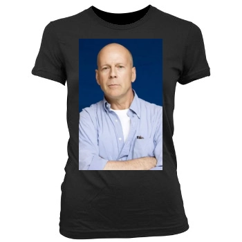 Bruce Willis Women's Junior Cut Crewneck T-Shirt