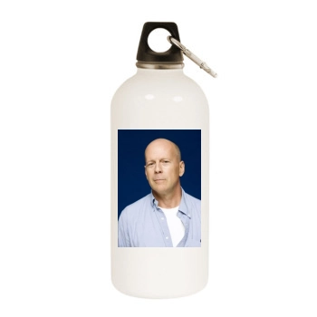 Bruce Willis White Water Bottle With Carabiner