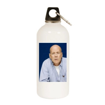 Bruce Willis White Water Bottle With Carabiner