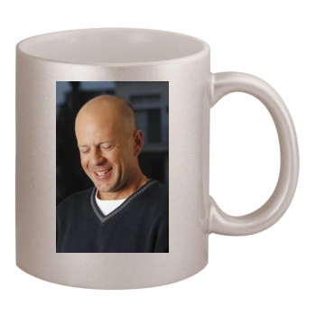 Bruce Willis 11oz Metallic Silver Mug