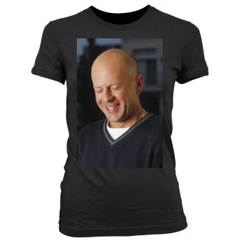 Bruce Willis Women's Junior Cut Crewneck T-Shirt