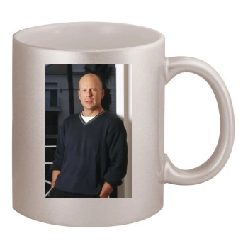 Bruce Willis 11oz Metallic Silver Mug