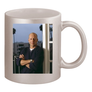 Bruce Willis 11oz Metallic Silver Mug