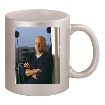 Bruce Willis 11oz Metallic Silver Mug