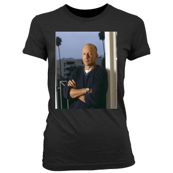 Bruce Willis Women's Junior Cut Crewneck T-Shirt