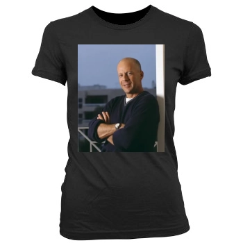 Bruce Willis Women's Junior Cut Crewneck T-Shirt