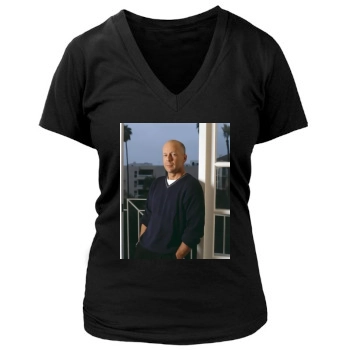 Bruce Willis Women's Deep V-Neck TShirt