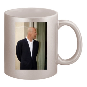 Bruce Willis 11oz Metallic Silver Mug