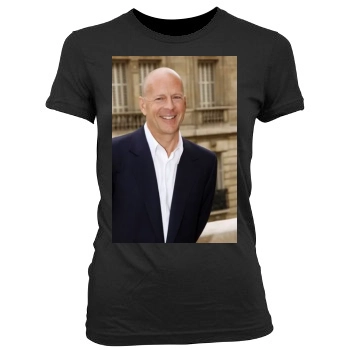 Bruce Willis Women's Junior Cut Crewneck T-Shirt