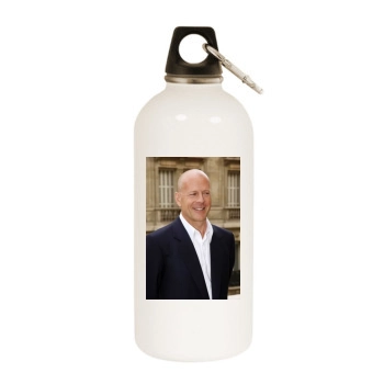 Bruce Willis White Water Bottle With Carabiner