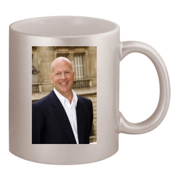 Bruce Willis 11oz Metallic Silver Mug