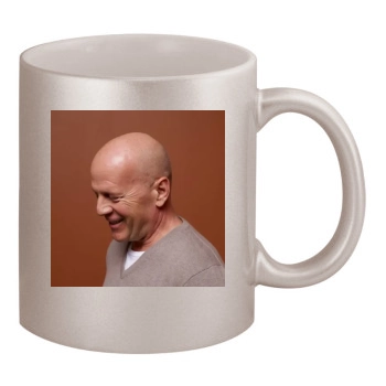 Bruce Willis 11oz Metallic Silver Mug