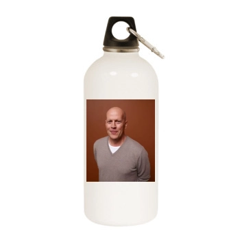 Bruce Willis White Water Bottle With Carabiner