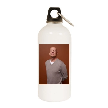 Bruce Willis White Water Bottle With Carabiner