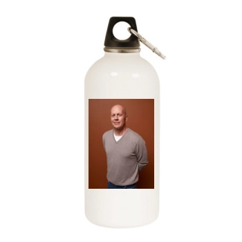 Bruce Willis White Water Bottle With Carabiner