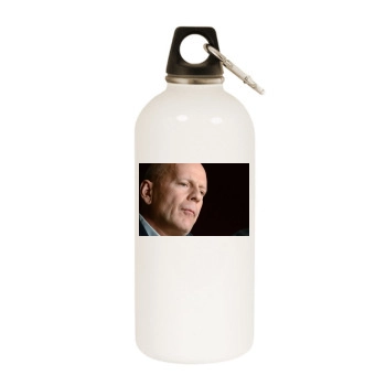 Bruce Willis White Water Bottle With Carabiner