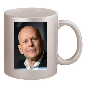 Bruce Willis 11oz Metallic Silver Mug