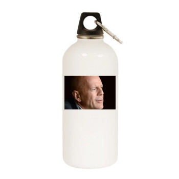 Bruce Willis White Water Bottle With Carabiner