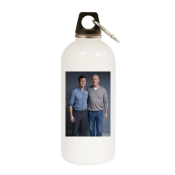 Bruce Willis White Water Bottle With Carabiner