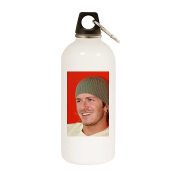 David Beckham White Water Bottle With Carabiner