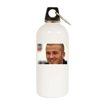 David Beckham White Water Bottle With Carabiner