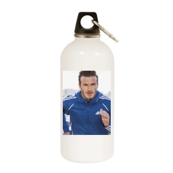 David Beckham White Water Bottle With Carabiner