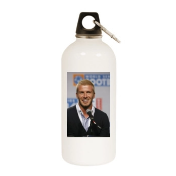 David Beckham White Water Bottle With Carabiner