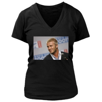 David Beckham Women's Deep V-Neck TShirt