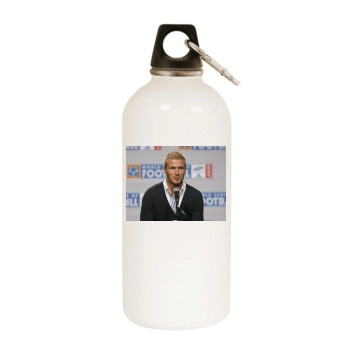 David Beckham White Water Bottle With Carabiner