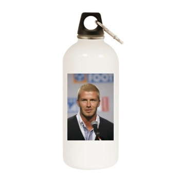 David Beckham White Water Bottle With Carabiner