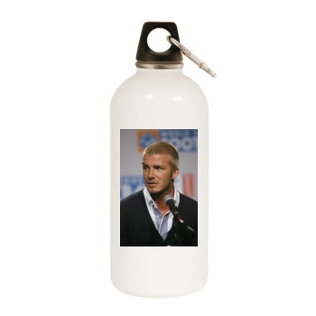 David Beckham White Water Bottle With Carabiner