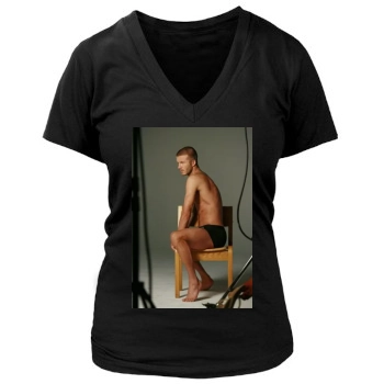 David Beckham Women's Deep V-Neck TShirt