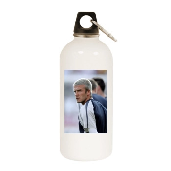 David Beckham White Water Bottle With Carabiner