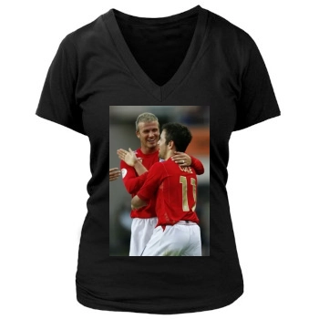 David Beckham Women's Deep V-Neck TShirt