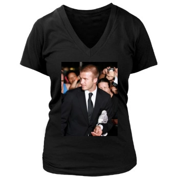 David Beckham Women's Deep V-Neck TShirt