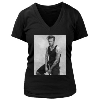 David Beckham Women's Deep V-Neck TShirt