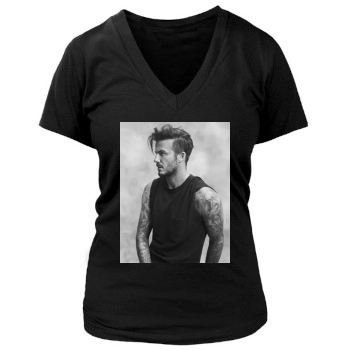 David Beckham Women's Deep V-Neck TShirt