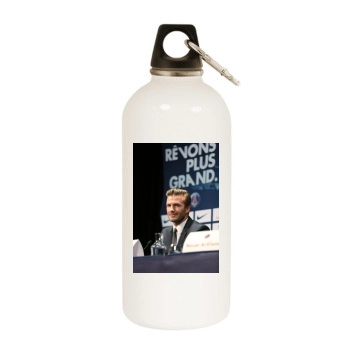 David Beckham White Water Bottle With Carabiner