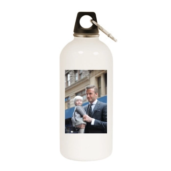 David Beckham White Water Bottle With Carabiner