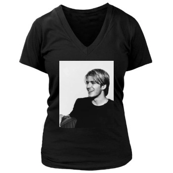 David Beckham Women's Deep V-Neck TShirt