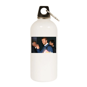 David Beckham White Water Bottle With Carabiner