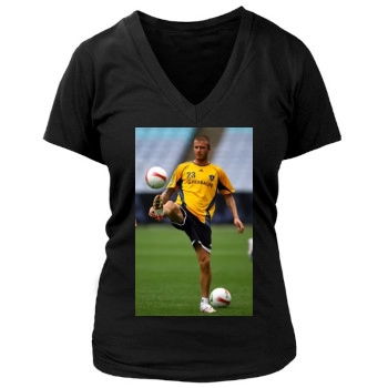 David Beckham Women's Deep V-Neck TShirt