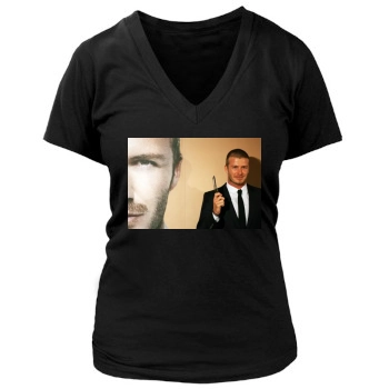 David Beckham Women's Deep V-Neck TShirt